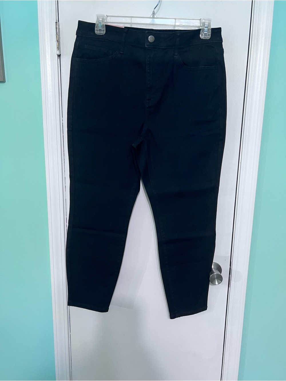 Black High-Rise Skinny Jeans Super Stretchy Comfortable Size 14W Short